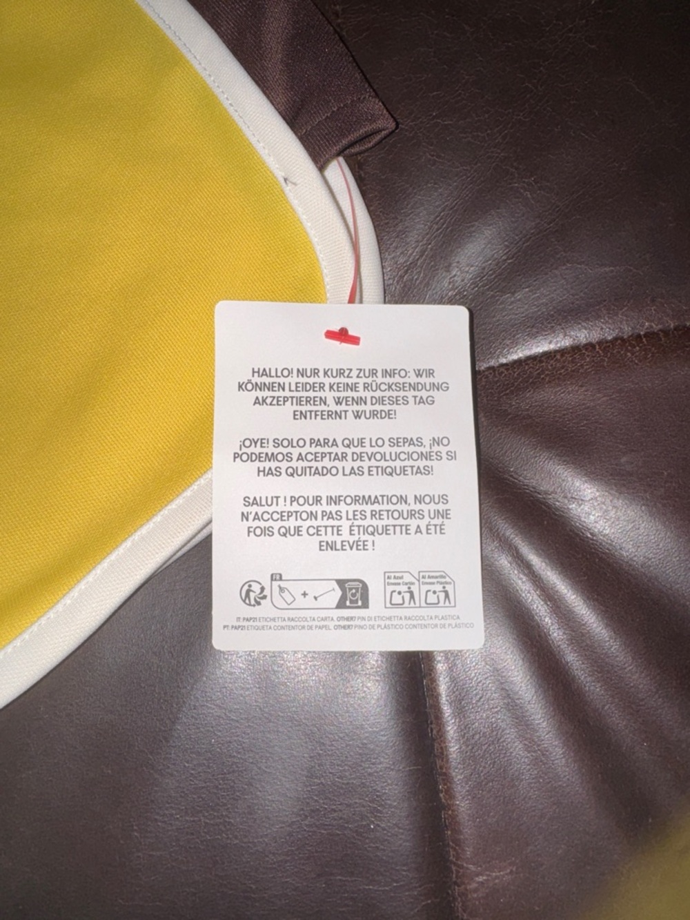 ASOS Yellow Athletic Drawstring Shorts with White Trim and brown - Picture 3 of 7